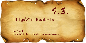 Illyés Beatrix névjegykártya